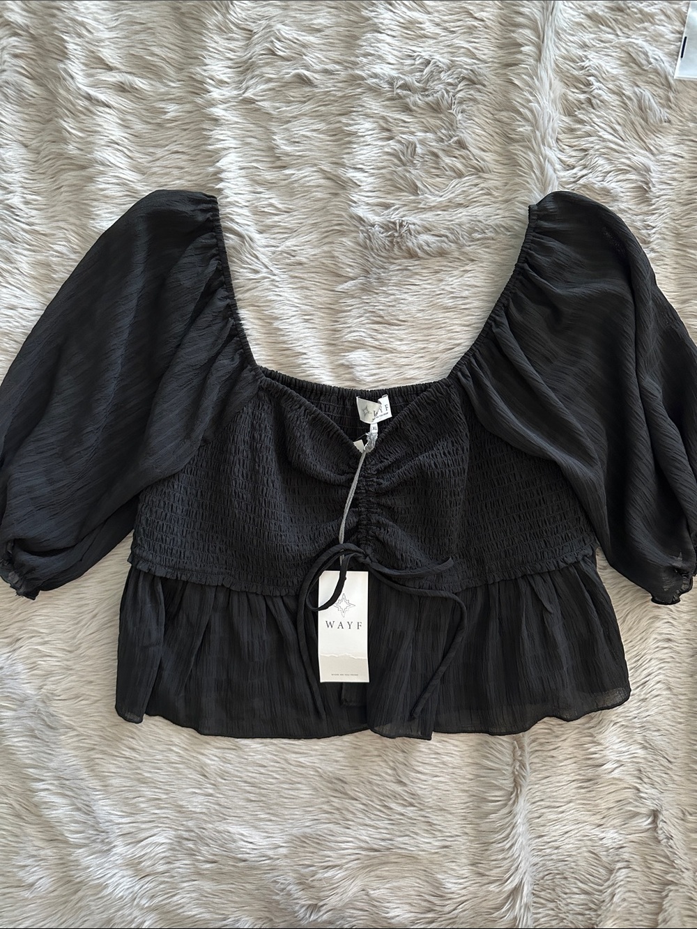 WAYF Babydoll Crop Top